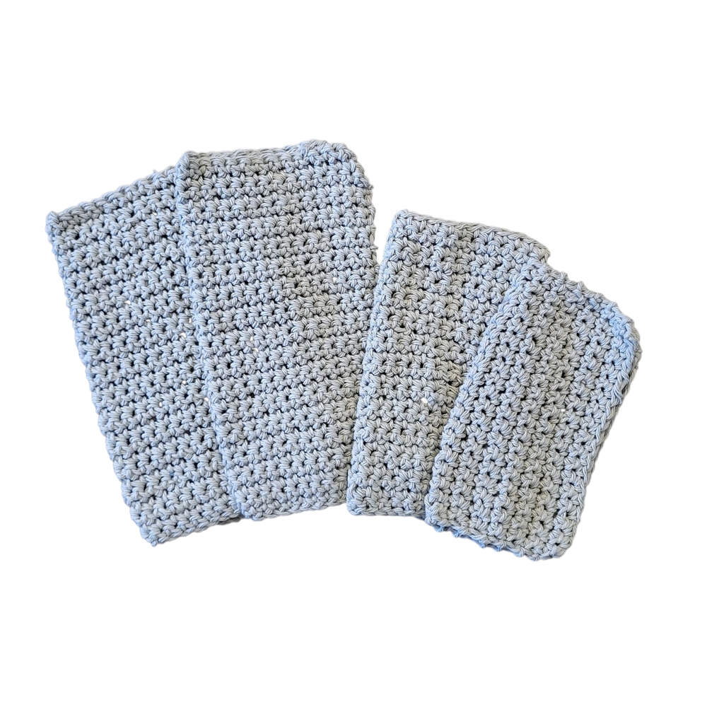 Gray Crochet Dishcloth Set
